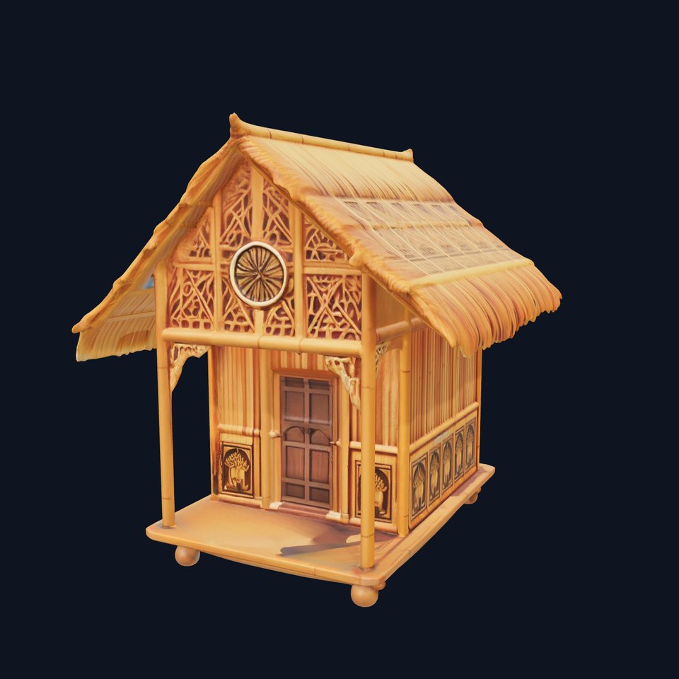 Traditional Bamboo Hut model pack